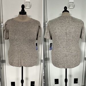 NWT Meri Skye heather gray shirt-sleeve top - size 0X